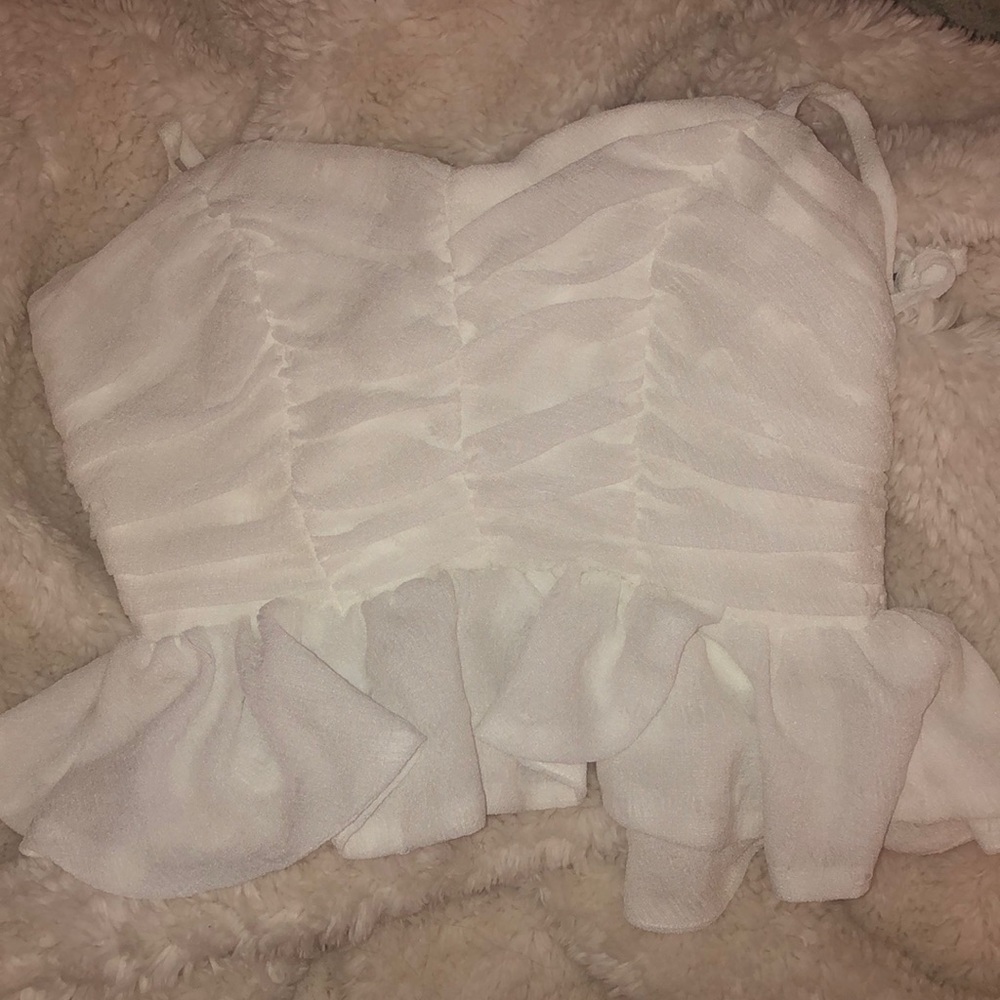 White Peplum Top